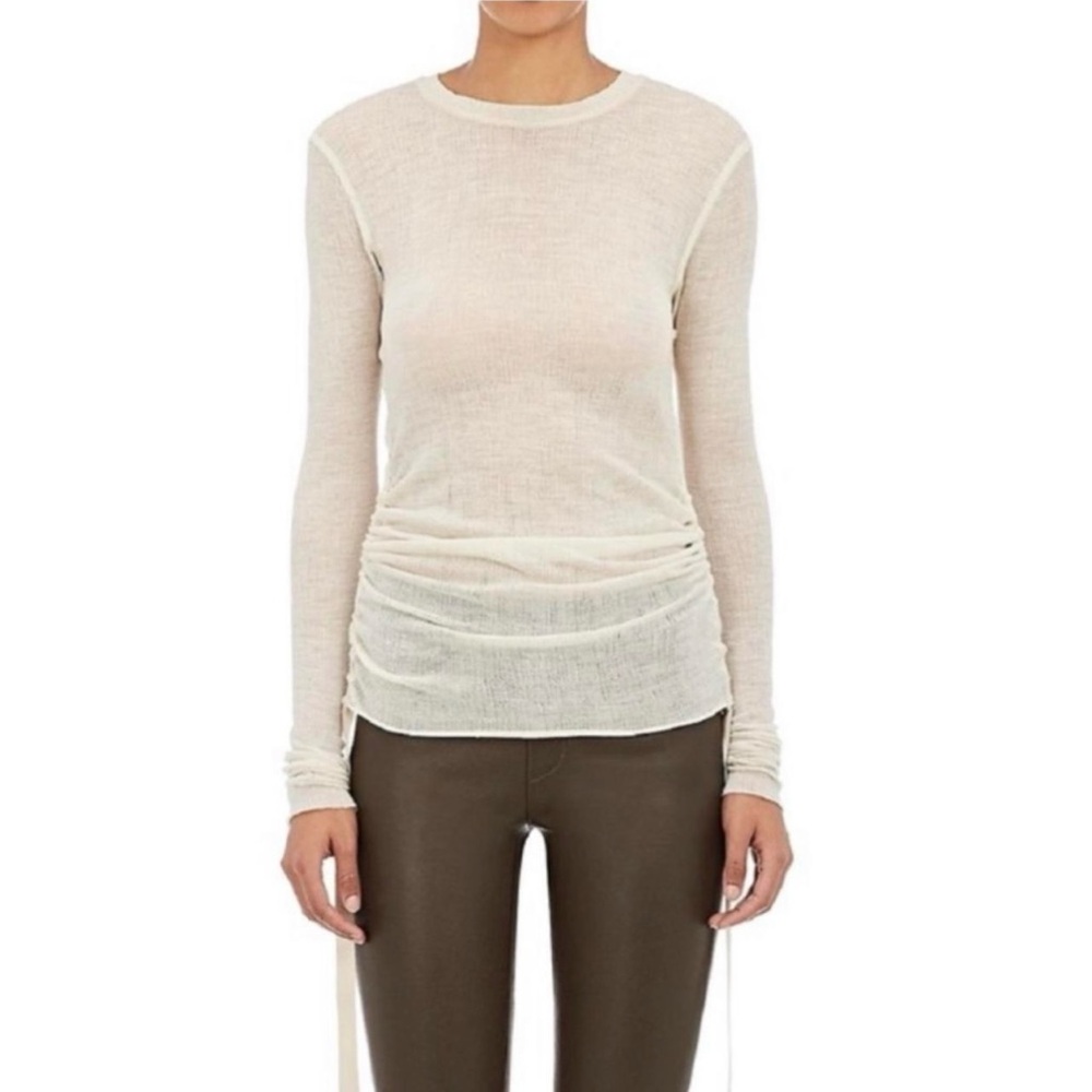 Helmut Lang Cream Long Sleeve Top